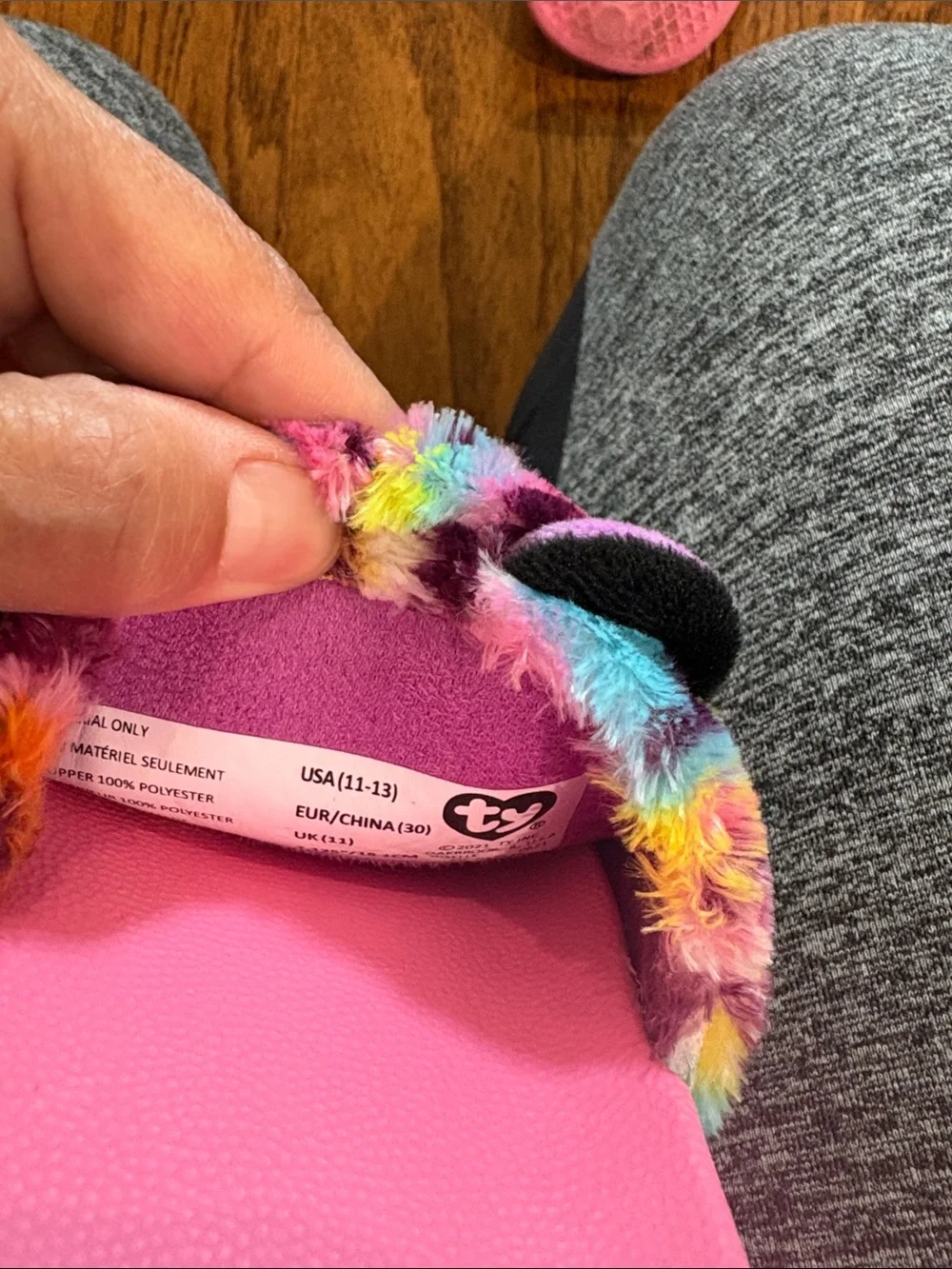 TY - Kids Plush Bear Slide Sandals - Pink Multicolor